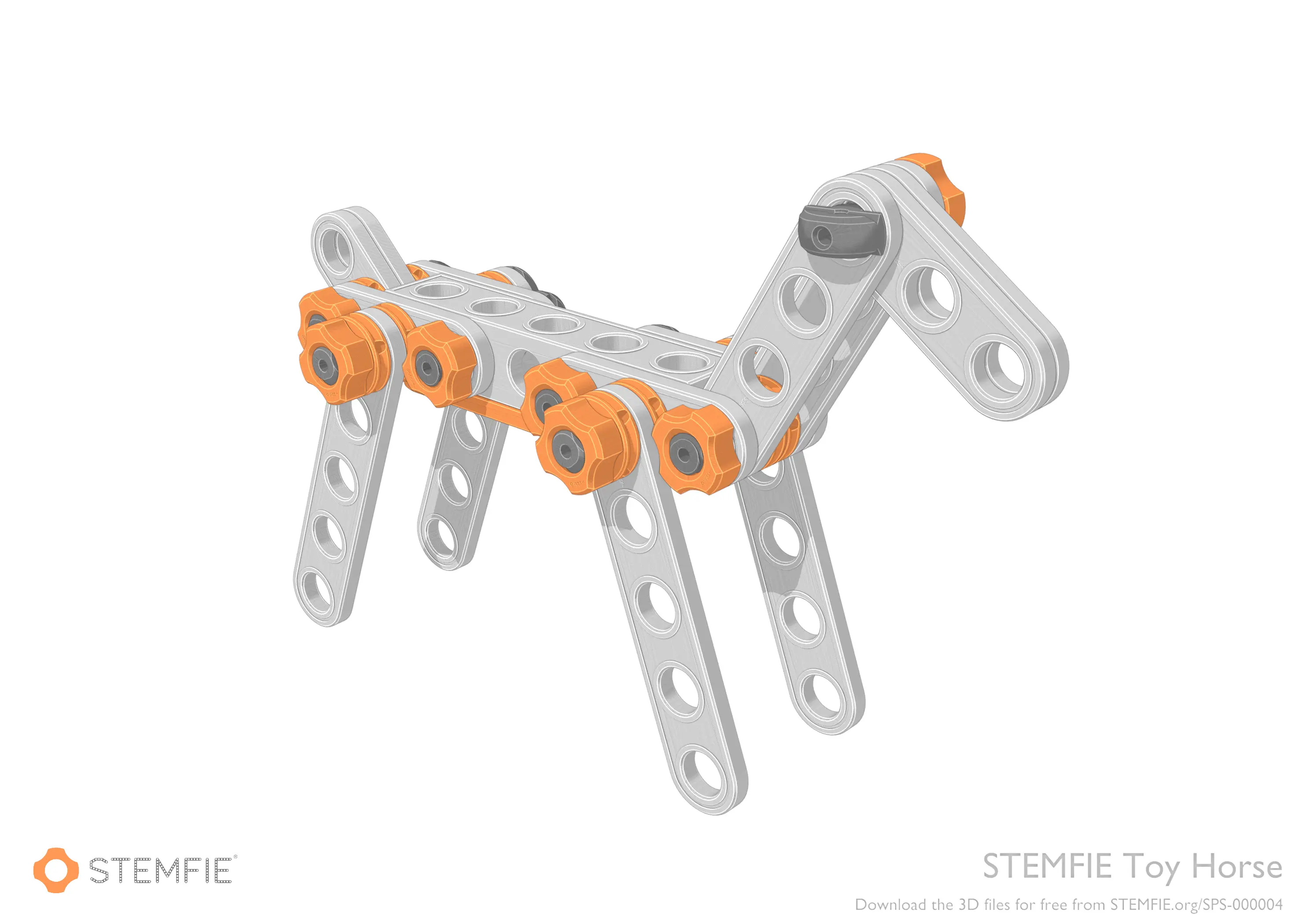 The STEMFIE Toy Horse is a delightful project that's simple to 3D-print and assemble. This set also includes parts for building a modular fence, allowing you to expand and create your own playful scenes. (SPS-000004)